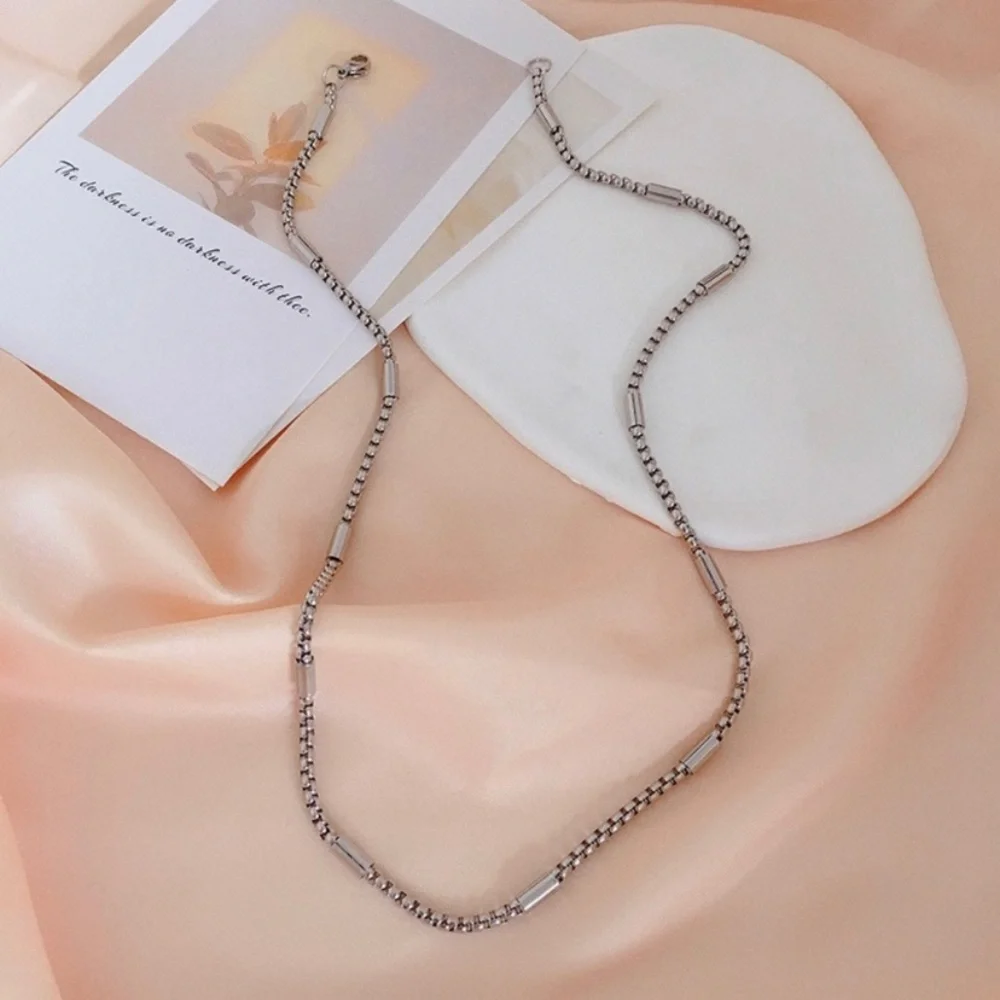 Titanium Steel Link Chain Necklace for Men Women,Punk Hip Hop Necklace